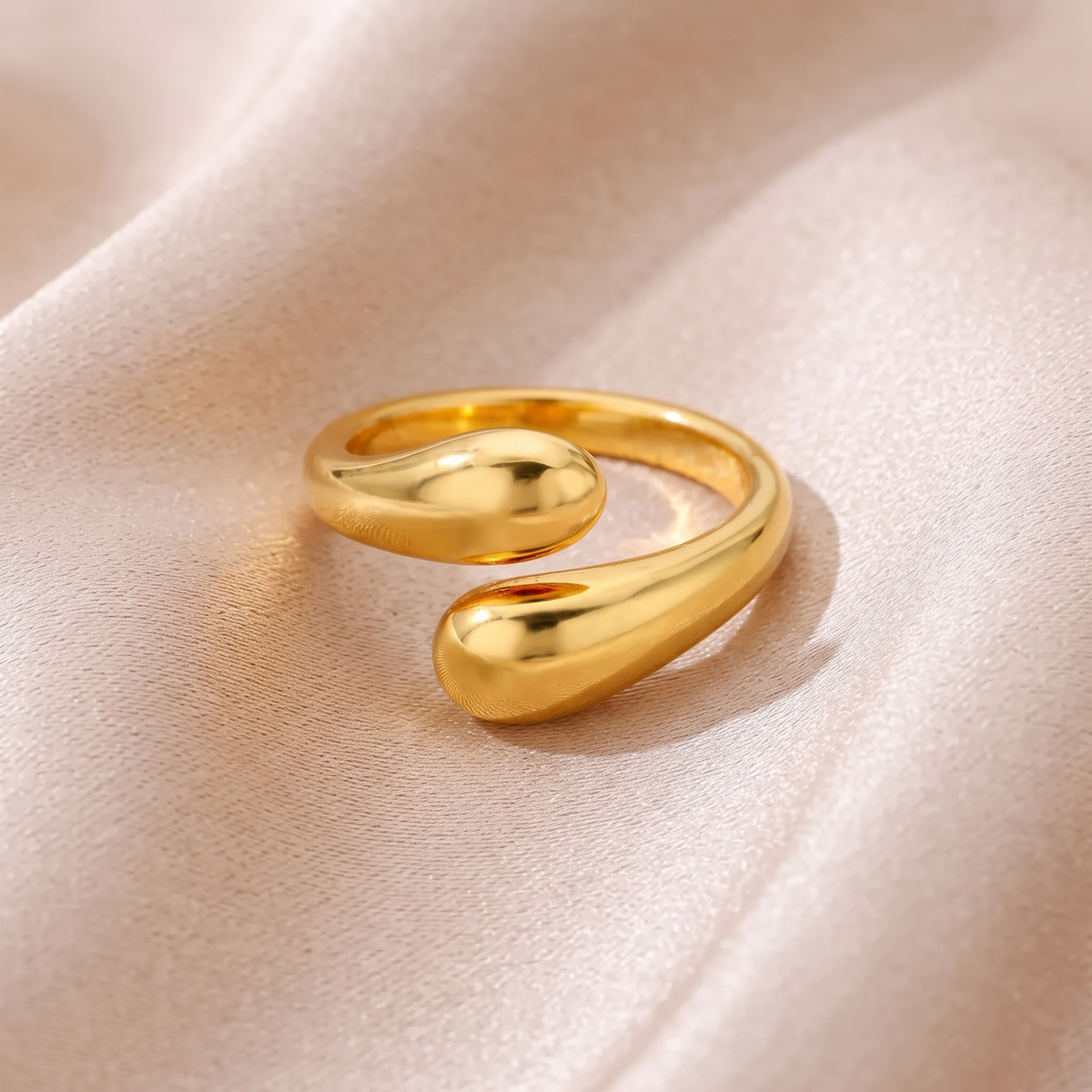 Anello Gocce acciaio regolabile