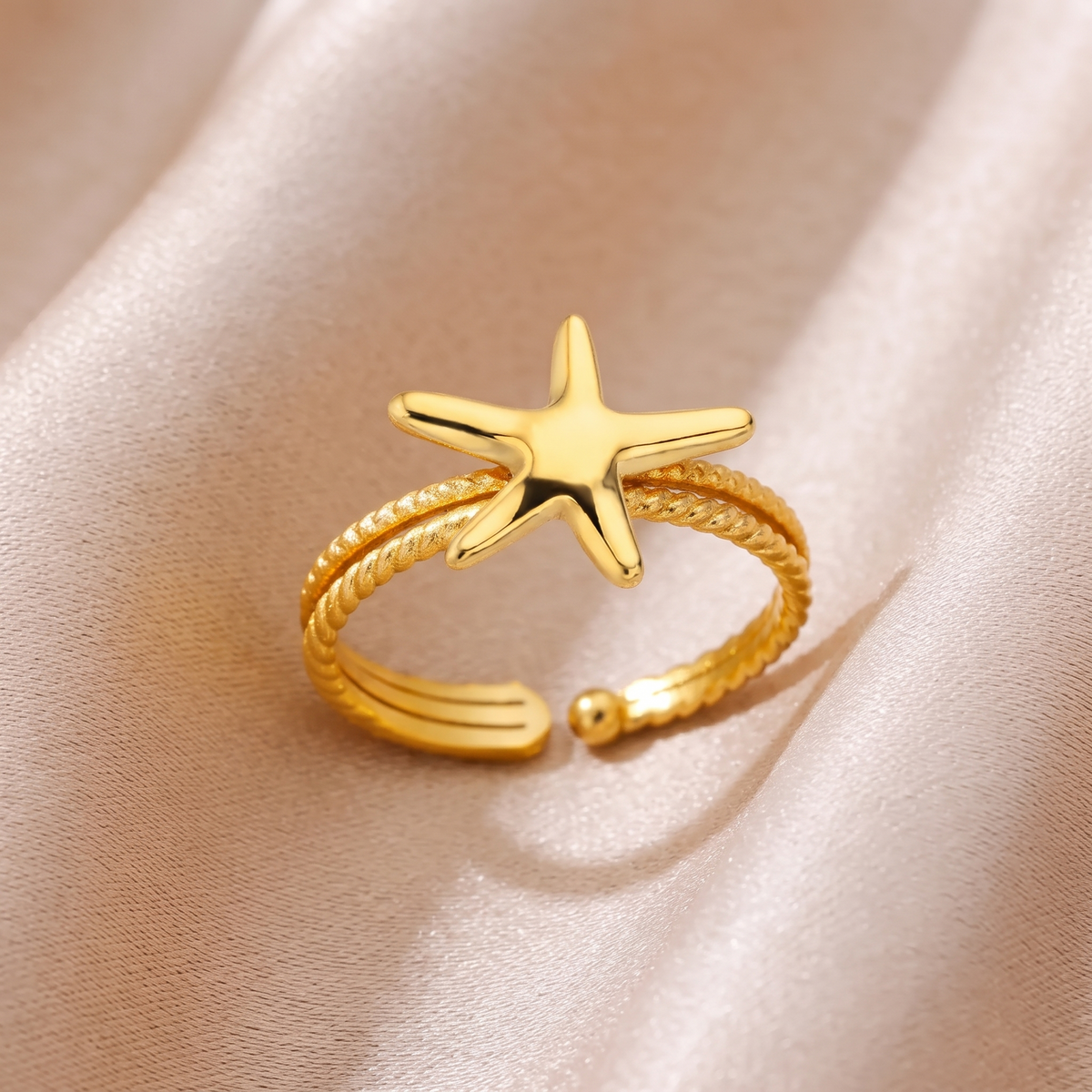 Anello Stella acciaio regolabile