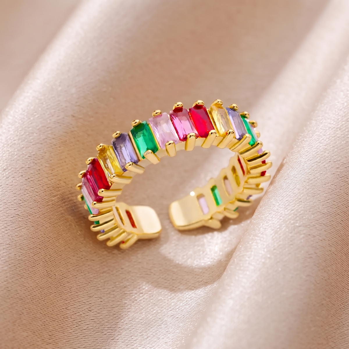Anello Arcobaleno acciaio regolabile