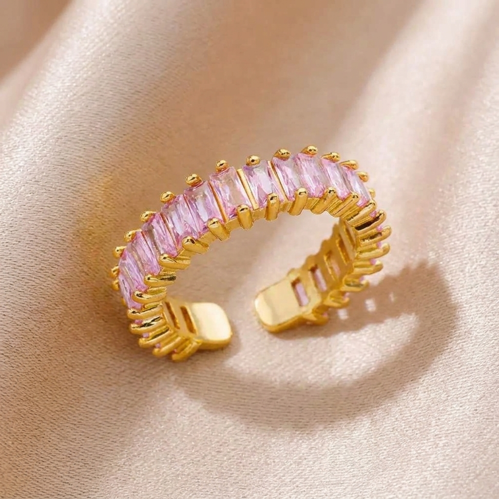 Anello Rosa acciaio regolabile