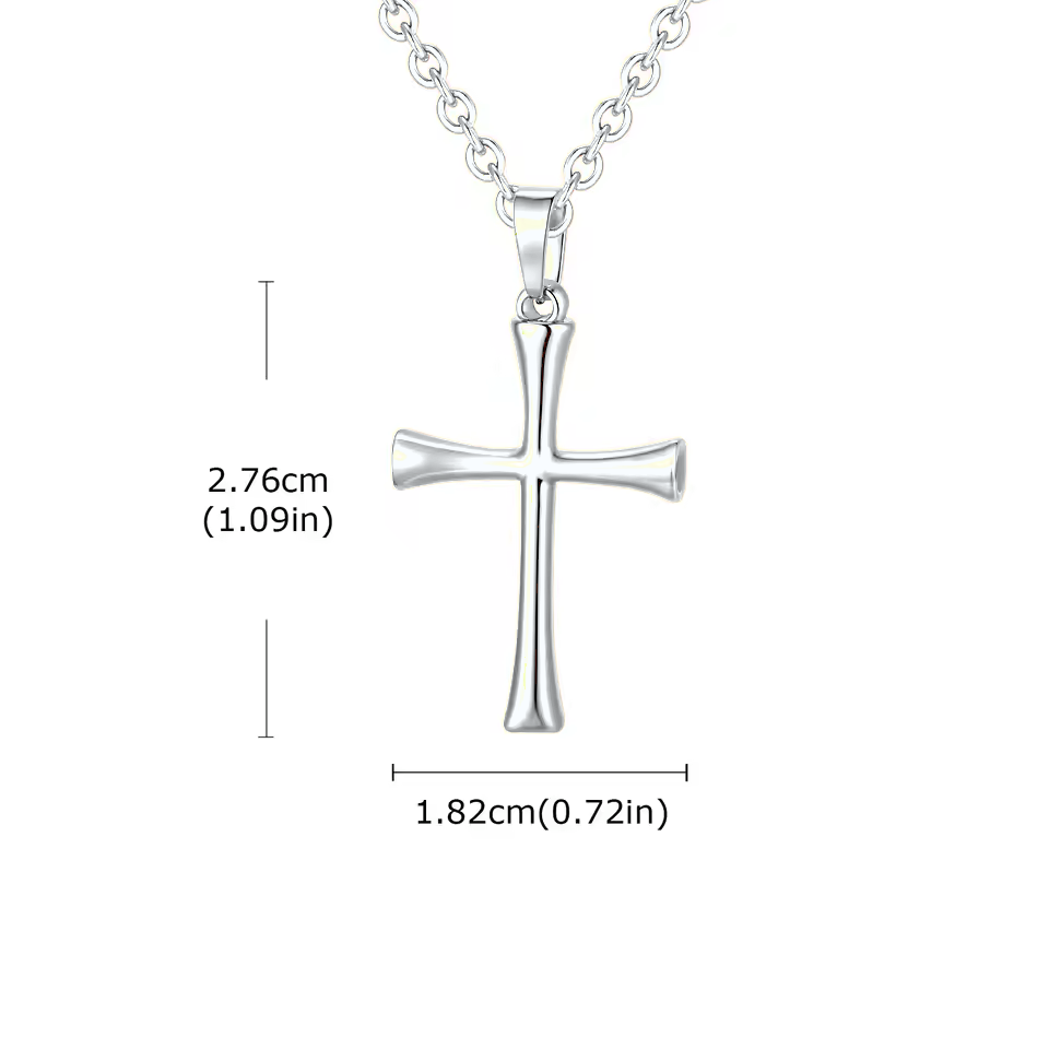 Classic Cross Necklace, silver