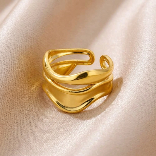 Anello Onda acciaio regolabile