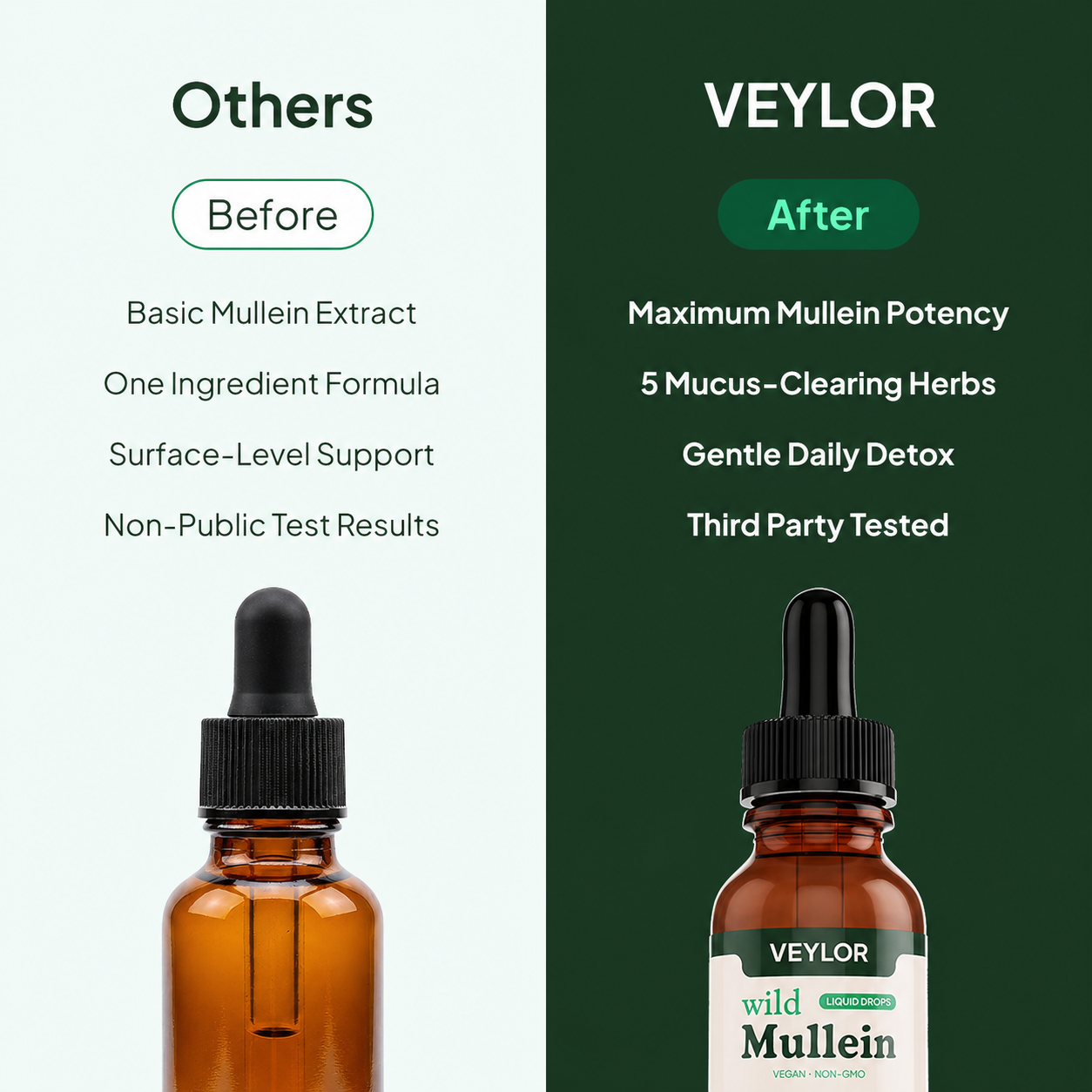 Veylor Mullein Drops compared with basic mullein extracts