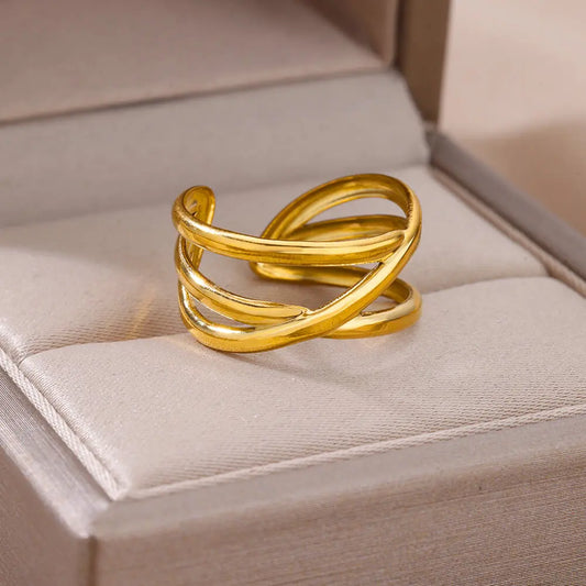Anello Incrocio acciaio regolabile