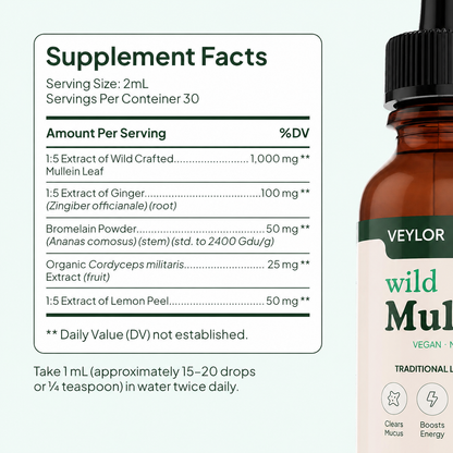 Veylor Mullein Drops supplement facts and directions
