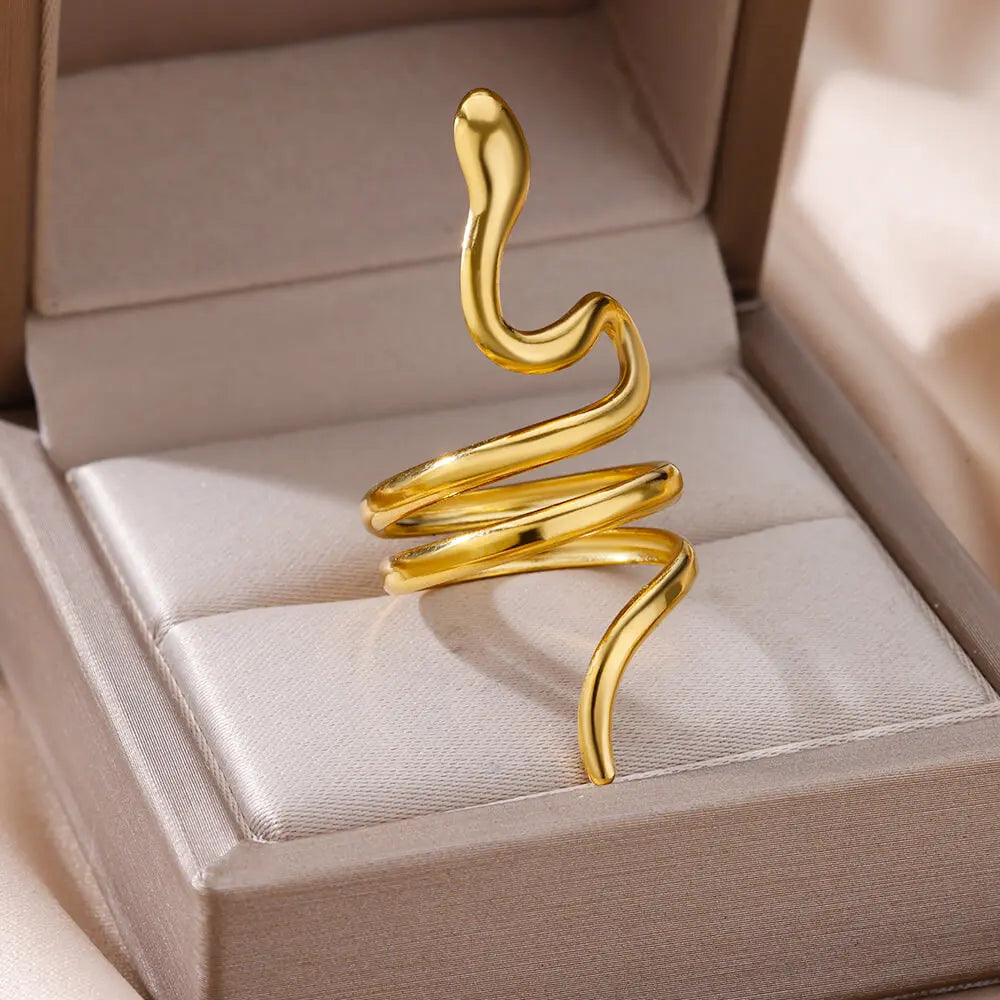 Anello Serpente acciaio regolabile
