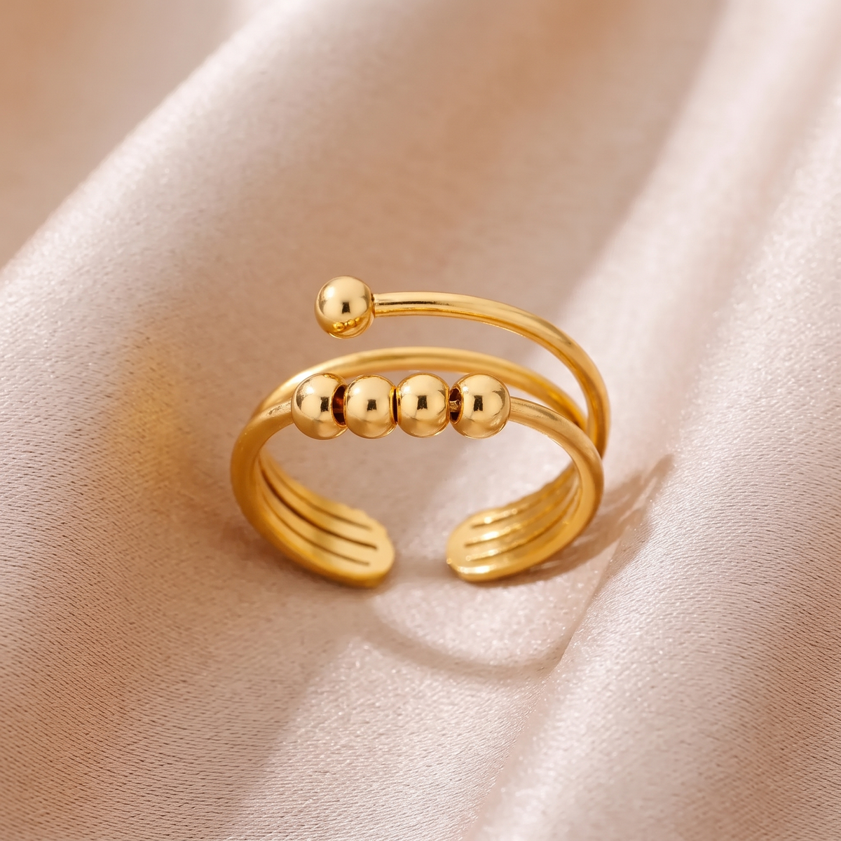 Anello Antistress Oro acciaio regolabile