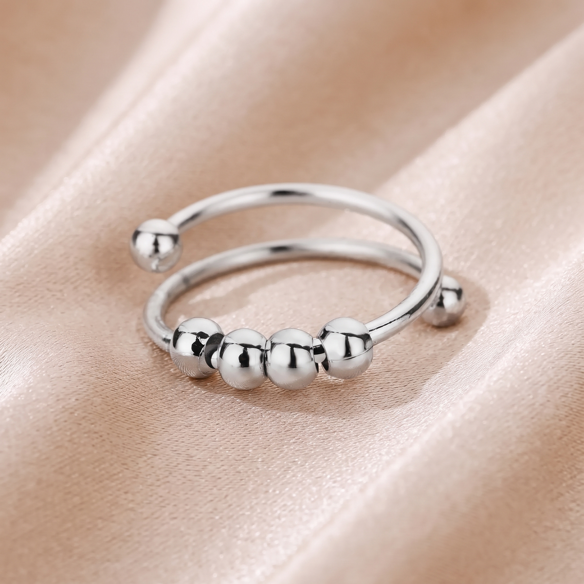 Anello Antistress Argento acciaio regolabile
