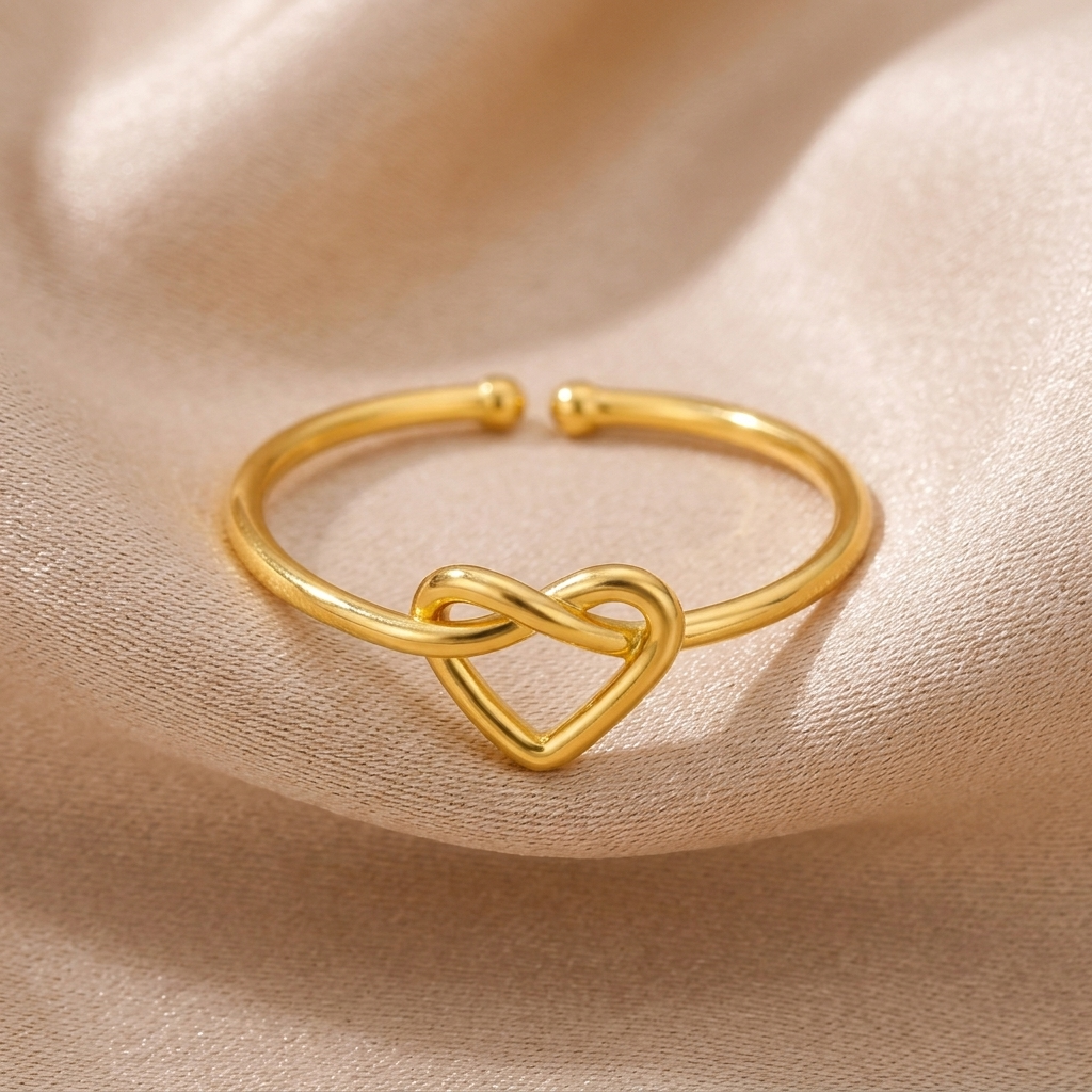 Anello Nodo Oro acciaio regolabile