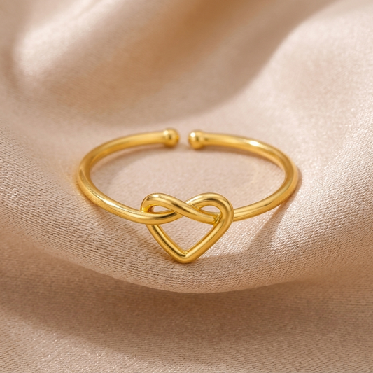 Anello Nodo Oro acciaio regolabile