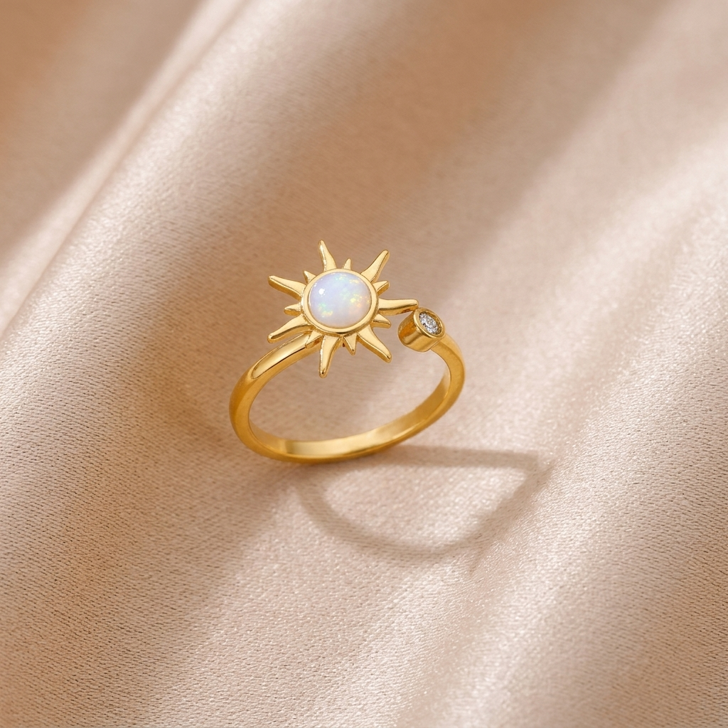 Anello Sole acciaio regolabile