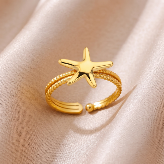 Anello Stella acciaio regolabile