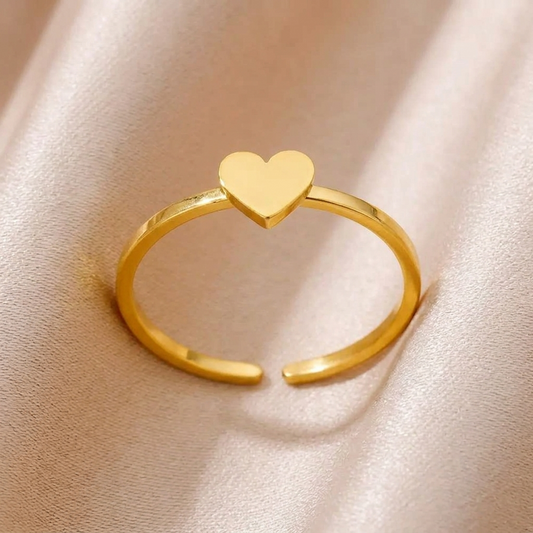 Anello Cuore Mini acciaio regolabile