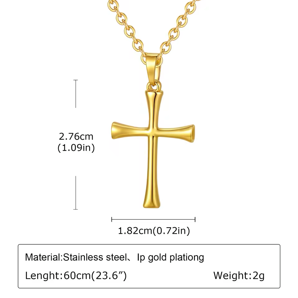 Classic Cross Necklace, gold