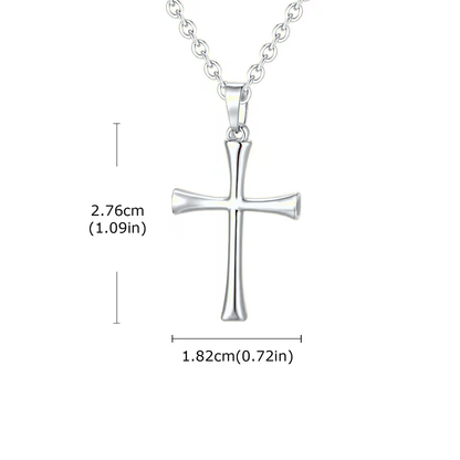 Classic Cross Necklace, silver