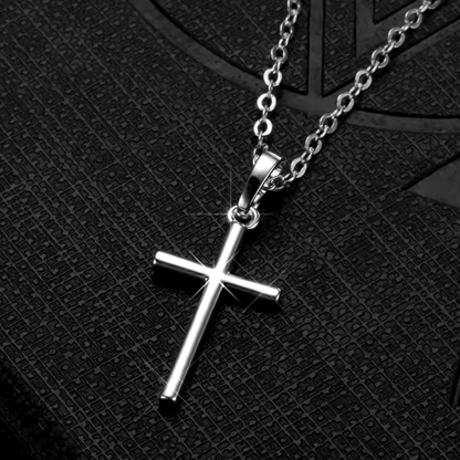 Everyday Cross Necklace, silver