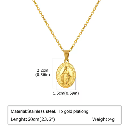 Miraculous Medal Necklace, gold