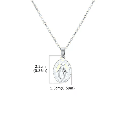 Miraculous Medal Necklace, silver