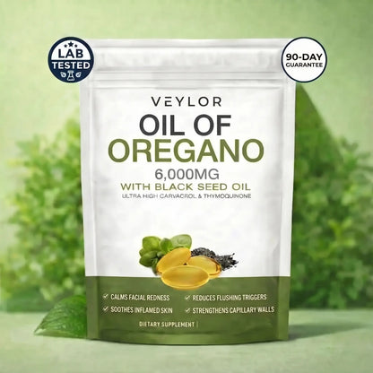 VEYLOR OREGANO & BLACK SEED OIL - CALMS ROSACEA FROM THE INSIDE OUT